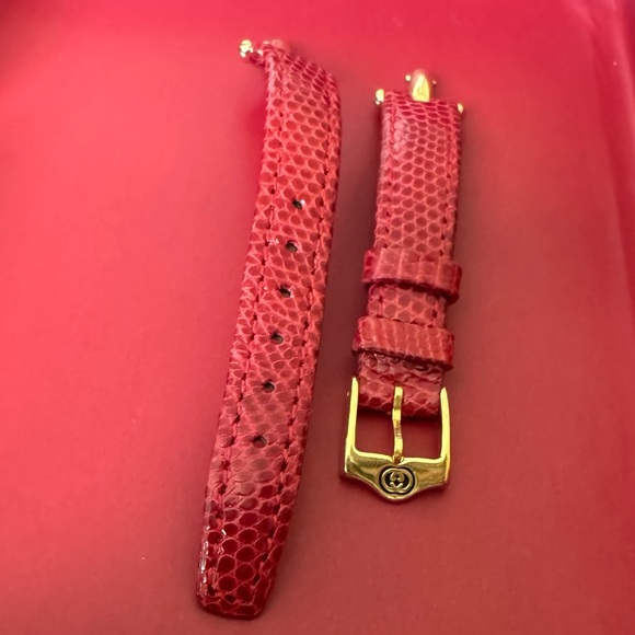 GUCCI 1800L REPLACEMENT STRAP - RED LEATHER - Picture 5 of 8